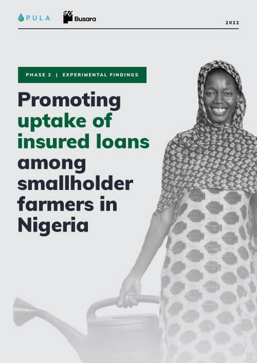 Promoting uptake of insured loans among smallholder farmers in Nigeria